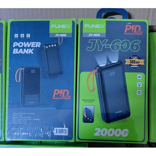 Punex JY 606 20000MAh Powerbank (With 3 Cables)